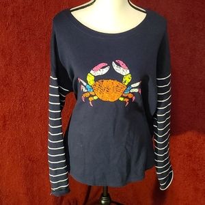 Beachy Striped Crab Sweater!